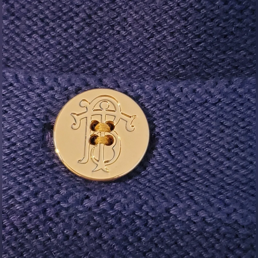 Tory BURCH Cotton & Merino Wool Knit Nautical Stripped Sweater Size Large - Picture 11 of 11